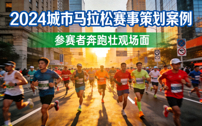 2024城市马拉松赛事策划案例封面 - 参赛者奔跑在城市街道的壮观场面